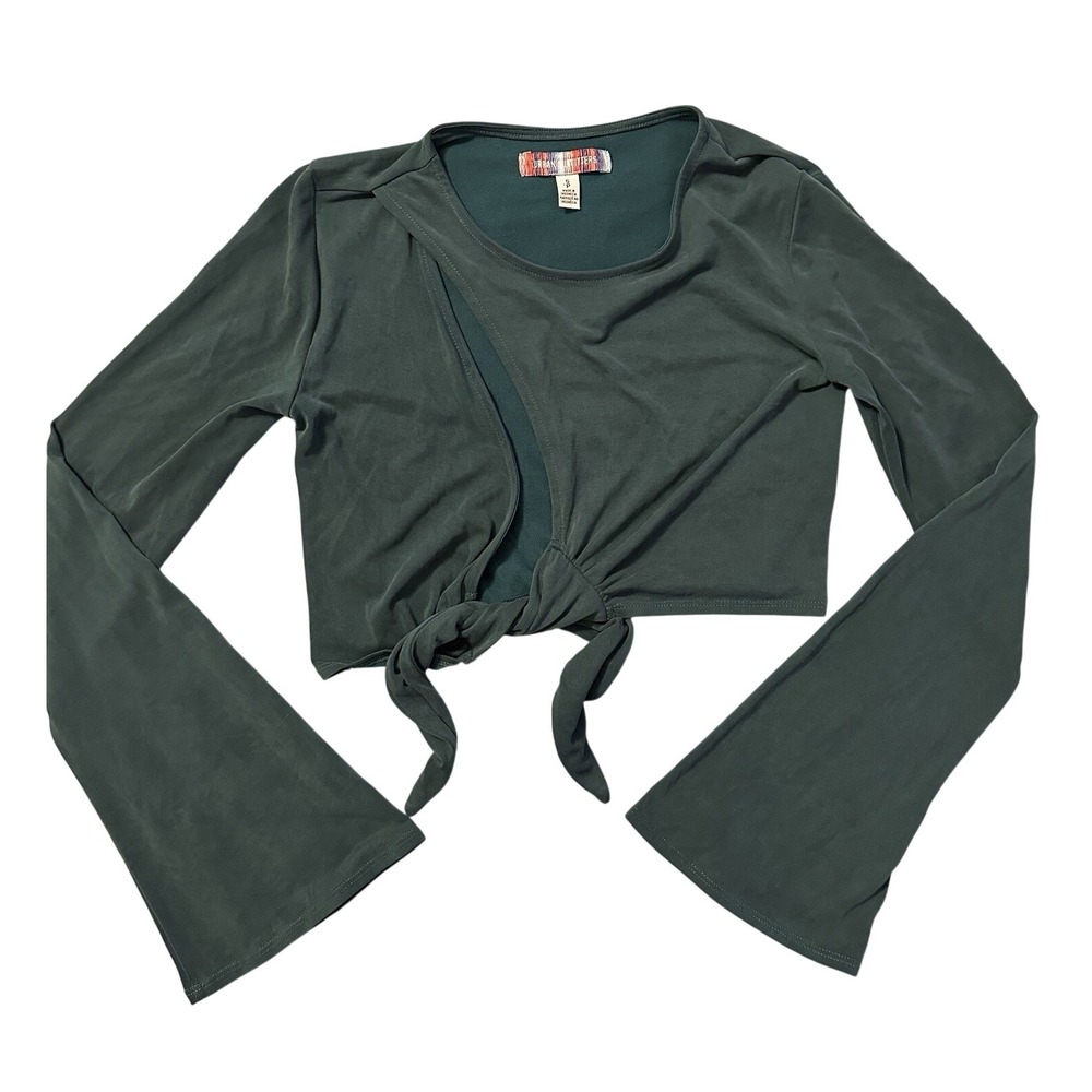 Urban Outfitters Elle Keyhole Turquoise‎ Wrap Top Size Small Festival 70s Vibes